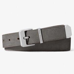 Michael Kors Pebbled Leather Belt Gray Gunmetal Buckle Size 32